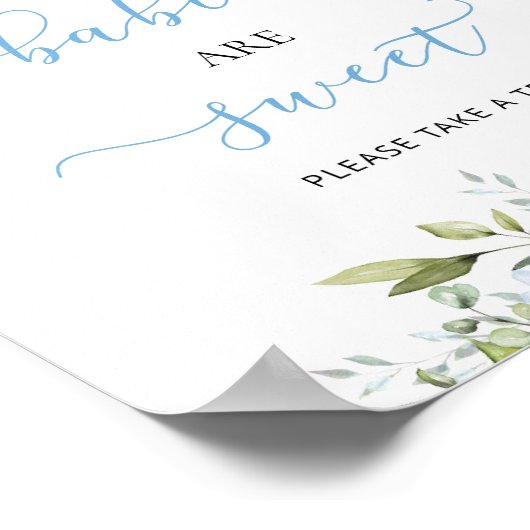 Blush floral eucalyptus Baby's zijn zoet Poster (Hoek)