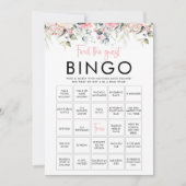 Blush Floral Find De Gast Bingo Spelkaart Kaart (Voorkant)
