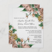Blush Floral Formal Mariage Invitation (Devant / Derrière)