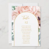 Blush Floral Garden | Tabel aantal zitplaatsen (Achterkant)