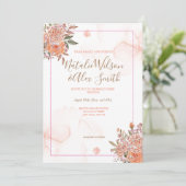 Blush Floral Glittery Faire-part de mariage (Debout devant)