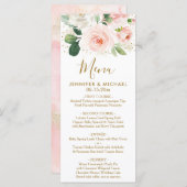 Blush Floral & Gold Dust Wedding Menu (Voorkant / Achterkant)