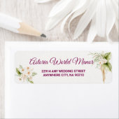 Blush Floral Gold Geometric wedding address  Etiket (Insitu)