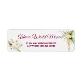 Blush Floral Gold Geometric wedding address  Etiket