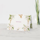 Blush Floral Gold Geometric wedding Bedankkaart (Achterkant)