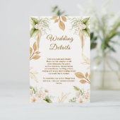 Blush Floral Gold Geometric wedding Informatiekaartje (Staand voorkant)