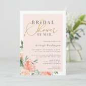 Blush Floral Gold Script Vrijgezellenfeest per pos Kaart (Staand voorkant)