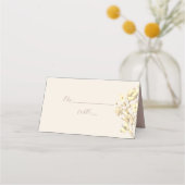 Blush Floral Gold Wedding Place Card (Voorkant)
