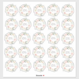 Blush Floral Greenery Girl Rustic Baby shower Sticker