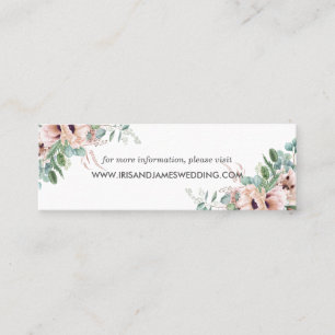 Blush Floral Greenery Site Mariage Carte Mini