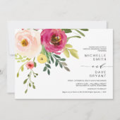 Blush Floral, Greenery, Wedding Rehearsal Dinner Kaart (Voorkant)