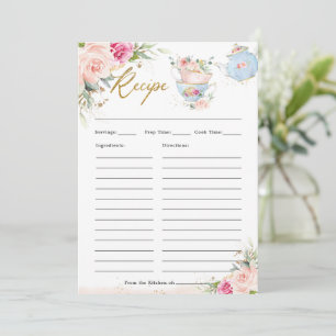 Blush Floral High Tea Party Apportez la carte de r