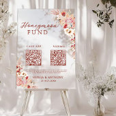 Blush Floral Honeymoon Fund QR Code Mariage