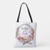 Blush Floral Krans Moeder van de Bruid Canvas tas (Achterkant)
