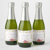 Blush Floral Mini Champagne Étiquette bouteille (Bouteilles)