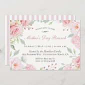 Blush Floral Moederdag Brunch Invitation Kaart (Voorkant / Achterkant)