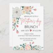 Blush Floral moederdag Brunch party Kaart (Voorkant / Achterkant)