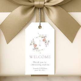 Blush Floral Monogram Wedding Welcome Cadeaulabel