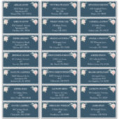 Blush Floral Navy Weddenschap adresetiketten Sticker (Voorkant)