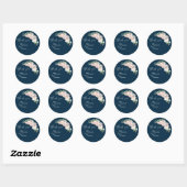 Blush Floral Navy Wedding Dank je Sticker (Vel)