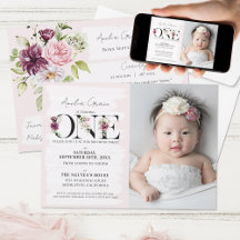 Blush Floral ONE Baby Girl's First Birthday