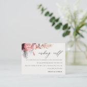 Blush Floral Pampas Grass Wedding Goed Informatiekaartje (Staand voorkant)