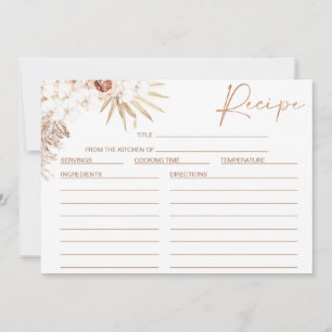 Blush Floral Pampas Palm Vrijgezellenfeest Recipca Kaart