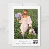 Blush Floral Pearls Prosecco QR Code Vrijgezellenf Kaart (Achterkant)