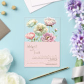Blush Floral Peonies Acrylique Invitation (Insitu (Mariage))