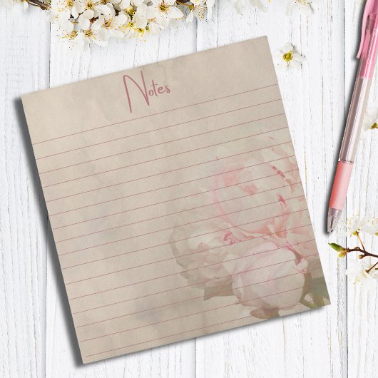  Blush Floral Peony Notitieblok