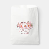 Blush Floral Personnalisé Mariage Favour Sacs (Devant)