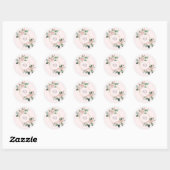 Blush Floral Pink Monogram Wedding Sticker (Vel)
