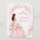 Blush Floral Pink Quinceañera Invitation (Dos)