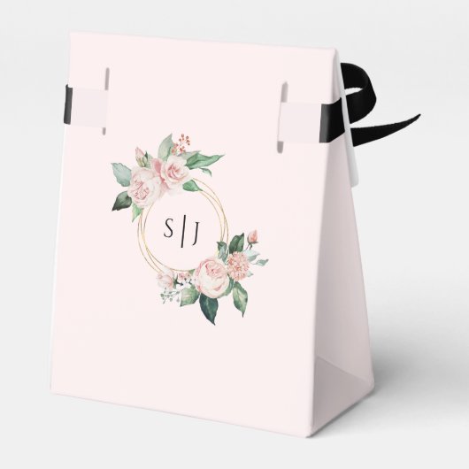 Blush Floral Pink Weddenschap Hartelijk dank Bedankdoosjes (Achterkant)