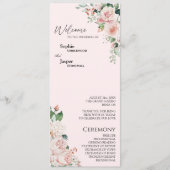 Blush Floral Pink Wedding Flat Program Programma (Voorkant)