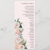 Blush Floral Pink Wedding Flat Program Programma (Achterkant)