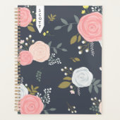 Blush Floral planner with personalized name (Devant)
