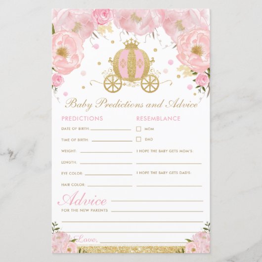 Blush Floral Princess Baby Predictions and Advice (Voorkant)