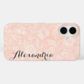 Blush  Floral Print Monogram Case-Mate iPhone Case (Achterkant (horizontaal))