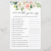Blush Floral Qu'Est-Ce Qui A Dit Groom Cartes De J (Devant)
