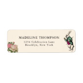  Blush Floral Rabbit Alice in Wonderland Etiket (Voorkant)