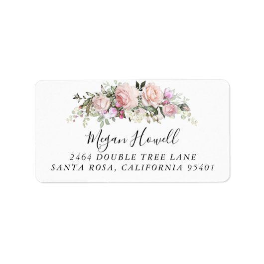 Blush Floral retour adreslabel Etiket (Voorkant)
