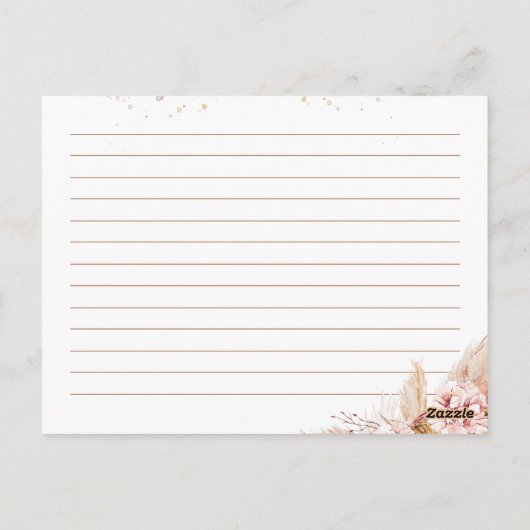 Blush Floral Roos Gold Vrijgezellenfeest Recipe Ka Briefkaart (Achterkant)