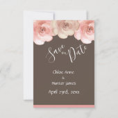 Blush Floral Roos Simple Save the Date (Voorkant)
