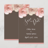 Blush Floral Roos Simple Save the Date (Voorkant / Achterkant)