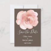 Blush Floral Roos Simple Save the Date (Voorkant)
