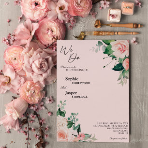 Blush Floral Rose Nous Faisons Faire-part de maria