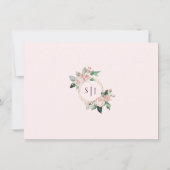 Blush Floral Rose Plat Enregistrer La Carte Date (Dos)