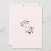 Blush Floral rose simple Faire-part de mariage (Dos)