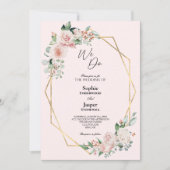 Blush Floral Rose Simple Nous Faisons Faire-part d (Devant)